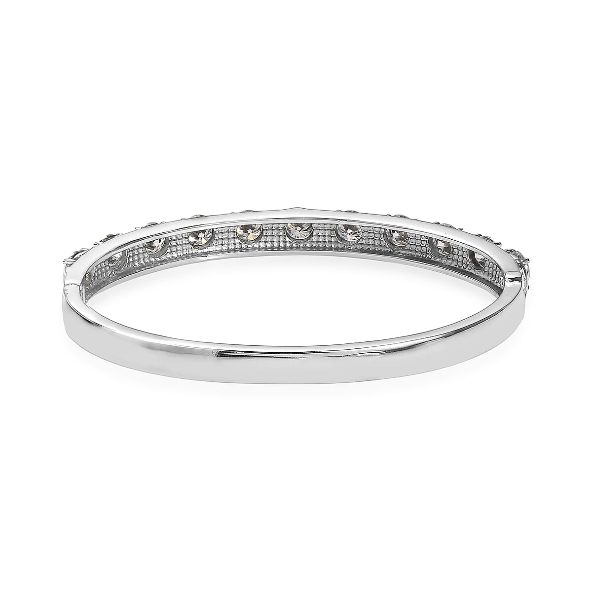 EverTrue Moissanite 8.50 ctw Infinity Wave Bangle Bracelet in Stainless Steel (7.25 In) image number 4