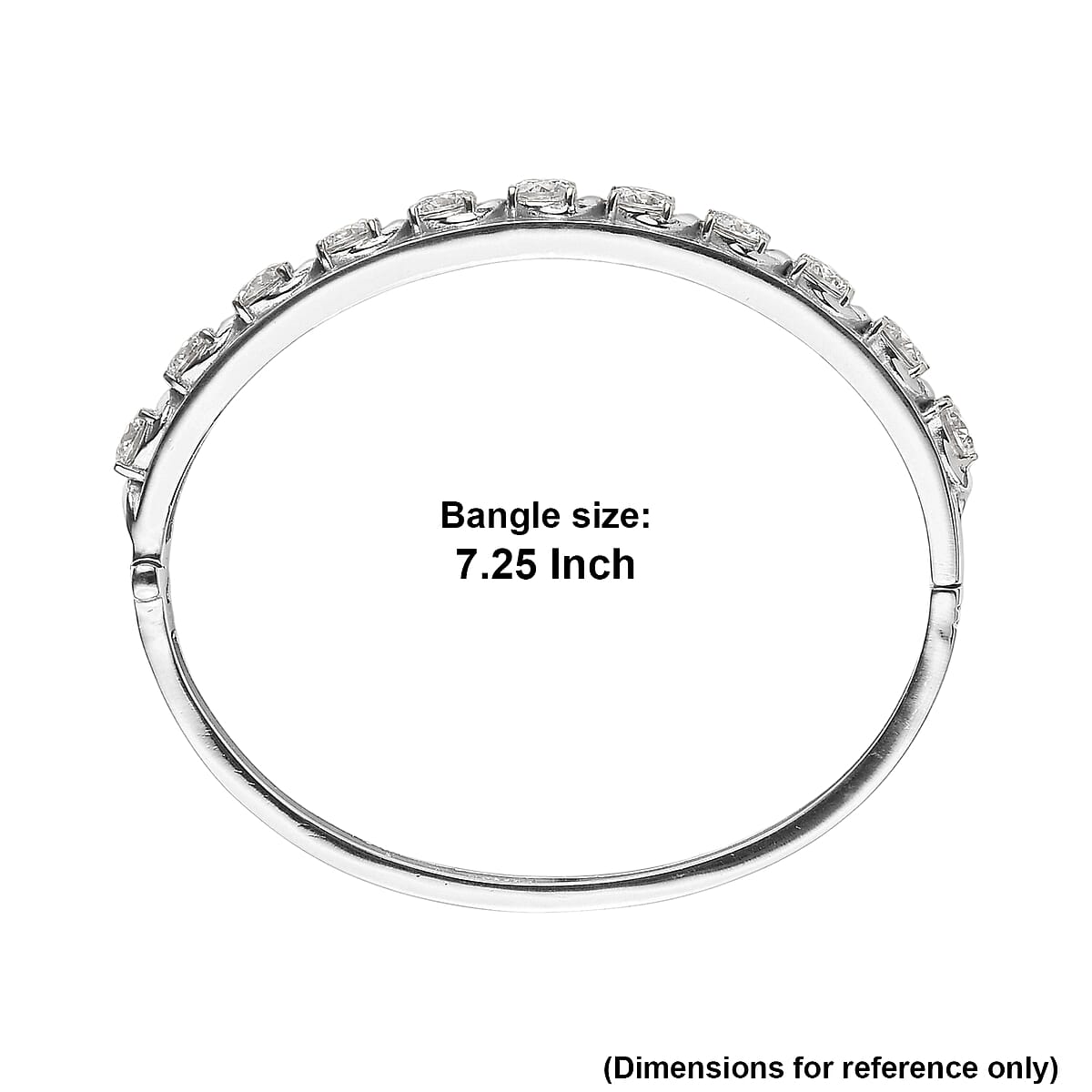 EverTrue Moissanite 8.50 ctw Infinity Wave Bangle Bracelet in Stainless Steel (7.25 In) image number 5