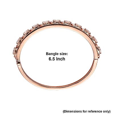 EverTrue Moissanite 8.50 ctw Infinity Wave Bangle Bracelet in ION Plated RG Stainless Steel (6.50 In)