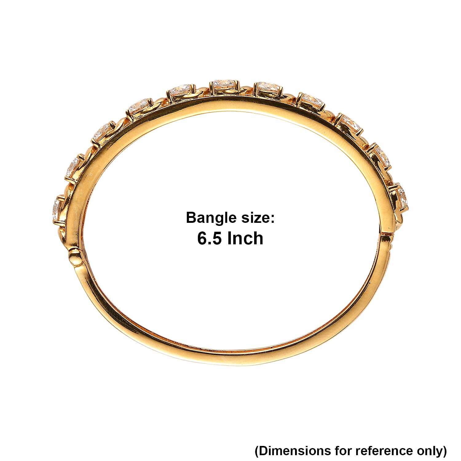 EverTrue Moissanite 8.50 ctw Infinity Wave Bangle Bracelet in ION Plated YG Stainless Steel (6.50 In)