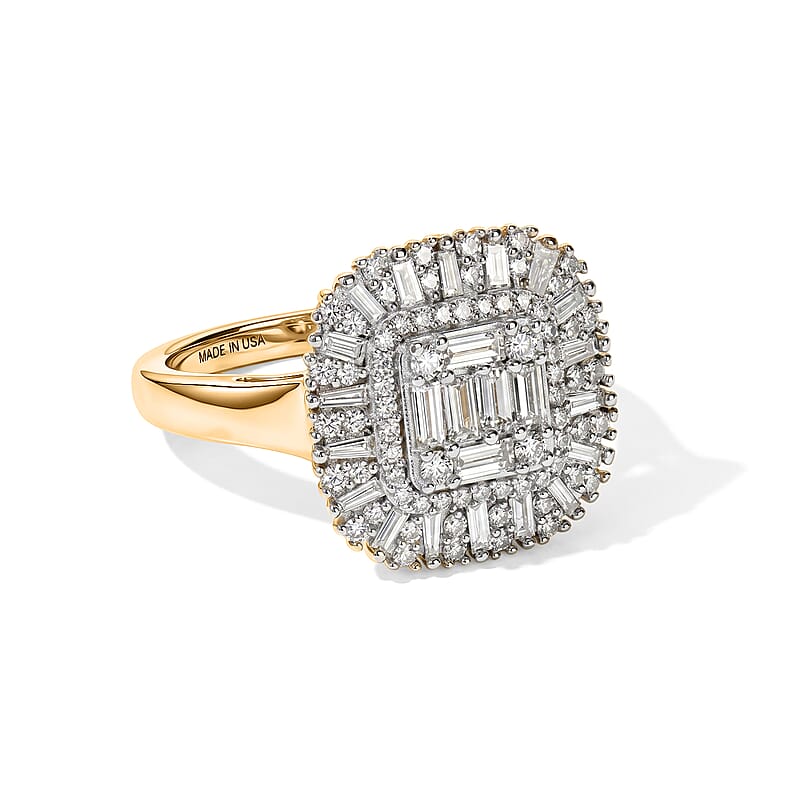 Luxuriant Lab Grown Diamond G-H SI 1.00 ctw Ring in 18K Vermeil Yellow Gold Over Sterling Silver (Size 7.0)