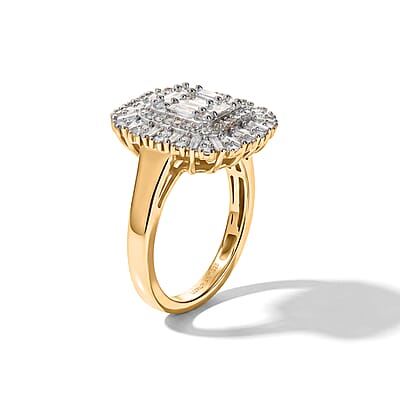 Luxuriant Lab Grown Diamond G-H SI 1.00 ctw Ring in 18K Vermeil Yellow Gold Over Sterling Silver (Size 7.0)