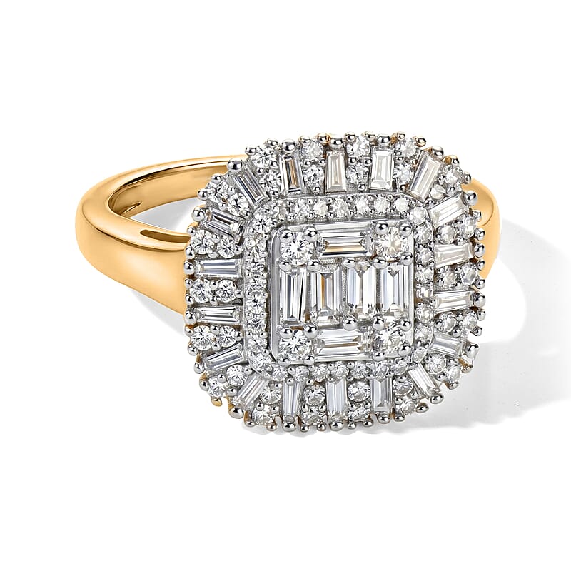 Luxuriant Lab Grown Diamond G-H SI 1.00 ctw Ring in Rhodium Over Sterling Silver (Size 7.0)