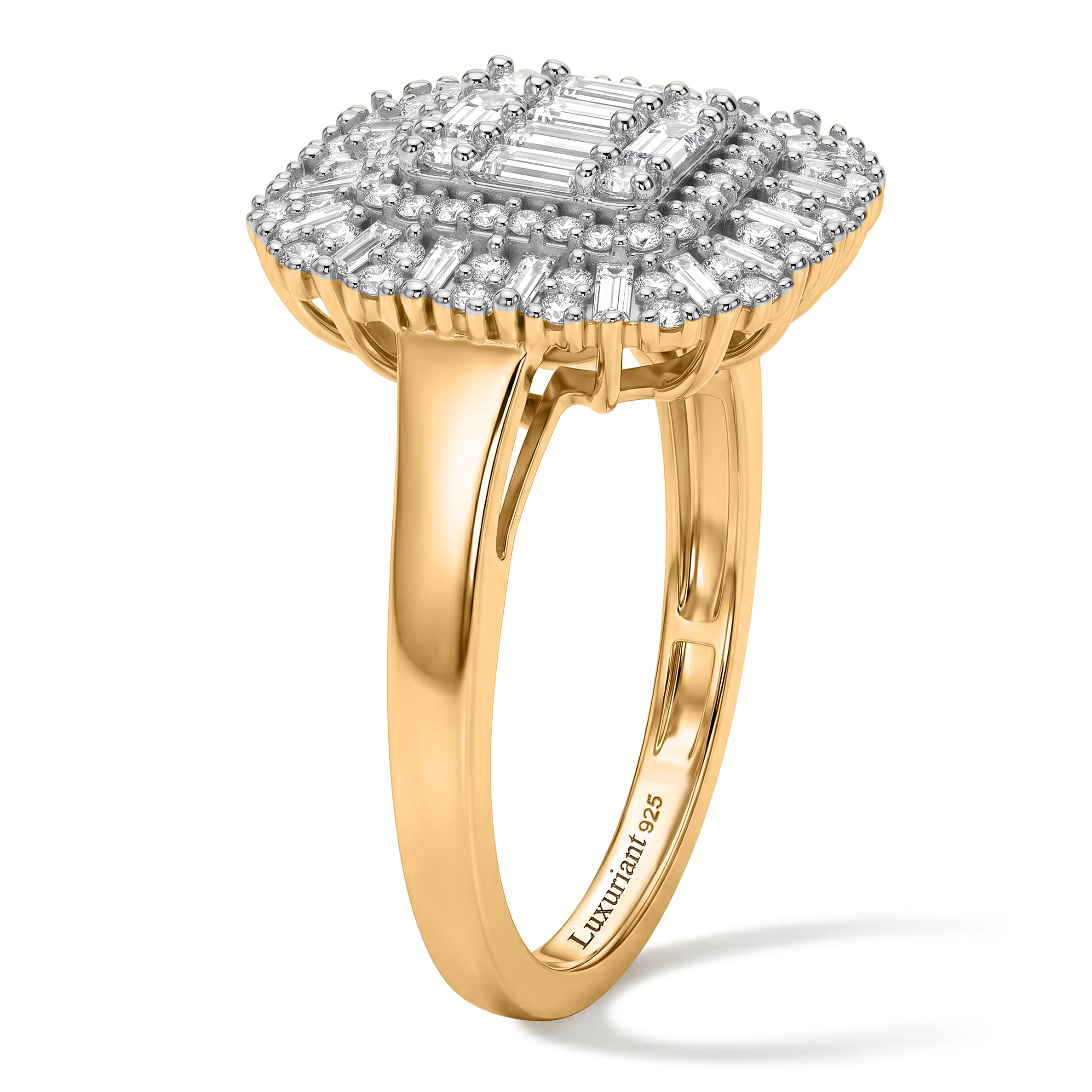 Luxuriant Lab Grown Diamond Ring in Rhodium Over Sterling Silver (Size 7)