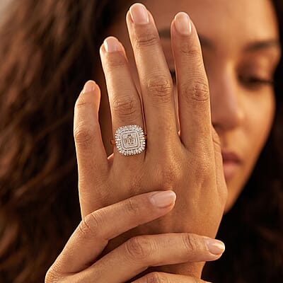 Luxuriant Lab Grown Diamond G-H SI 1.00 ctw Ring in Rhodium Over Sterling Silver (Size 7.0)