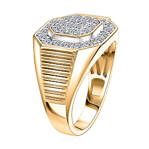 Luxuriant Lab Grown Diamond G-H SI 1.50 ctw Men's Ring in 18K Vermeil Yellow Gold Over Sterling Silver (Size 10.0) (Del. in 10-12 Days)