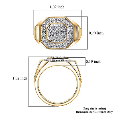 Luxuriant Lab Grown Diamond G-H SI 1.50 ctw Men's Ring in 18K Vermeil Yellow Gold Over Sterling Silver (Size 10.0)