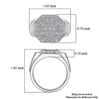 Luxuriant Lab Grown Diamond G-H SI 1.50 ctw Men's Ring in Rhodium Over Sterling Silver (Size 10.0)