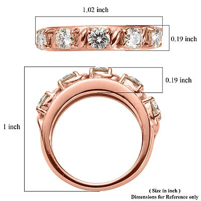 EverTrue Moissanite 1.15 ctw Infinity Wave Ring in ION Plated RG Stainless Steel (Size 7.0)