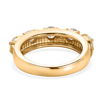 EverTrue Moissanite 1.15 ctw Infinity Wave Ring in ION Plated YG Stainless Steel (Size 5.0)