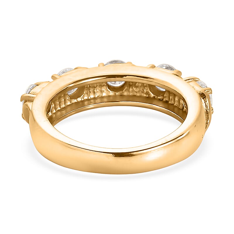 EverTrue Moissanite 1.15 ctw Infinity Wave Ring in ION Plated YG Stainless Steel (Size 5.0)
