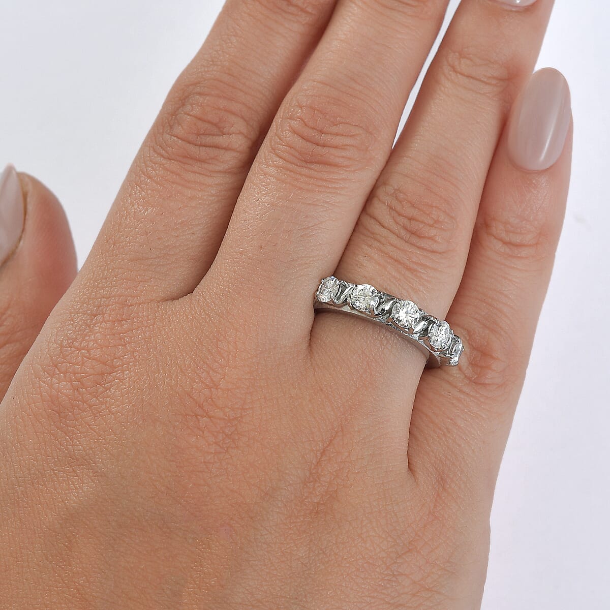 EverTrue Moissanite 1.15 ctw Infinity Wave Ring in Stainless Steel (Size 10.0) image number 2