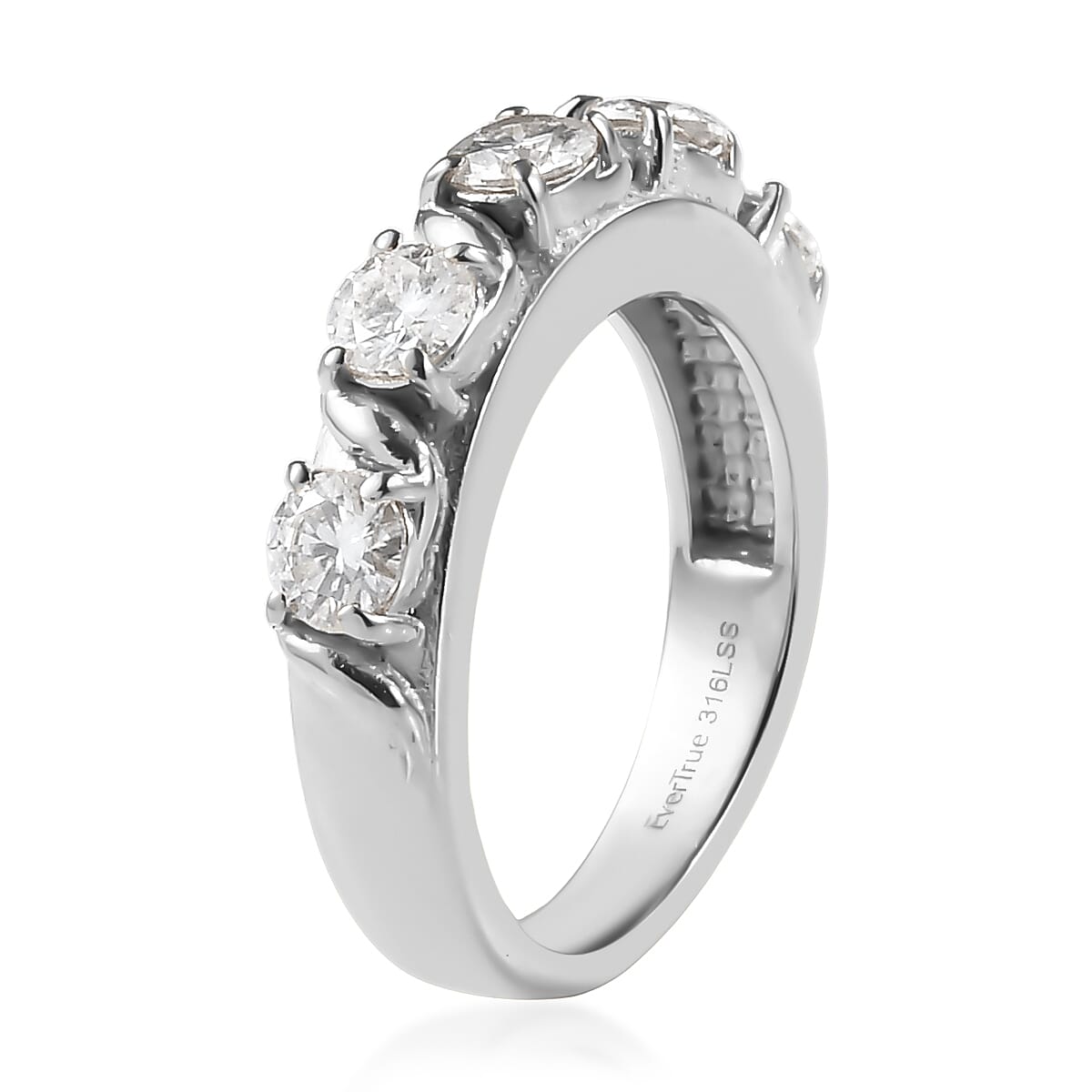 EverTrue Moissanite 1.15 ctw Infinity Wave Ring in Stainless Steel (Size 5.0) image number 3