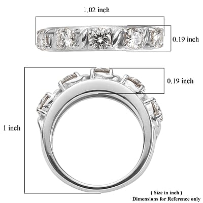 EverTrue Moissanite 1.15 ctw Infinity Wave Ring in Stainless Steel (Size 5.0)