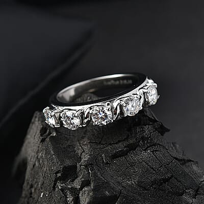 EverTrue Moissanite 1.15 ctw Infinity Wave Ring in Stainless Steel (Size 6.0)
