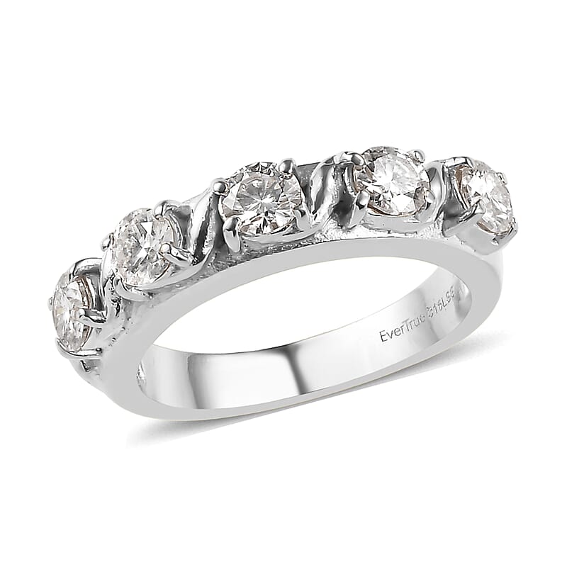 EverTrue Moissanite 1.15 ctw Infinity Wave Ring in Stainless Steel (Size 7.0)