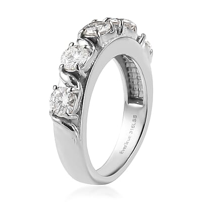 EverTrue Moissanite 1.15 ctw Infinity Wave Ring in Stainless Steel (Size 7.0)