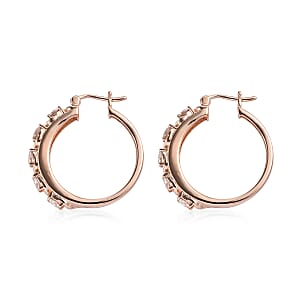 EverTrue Moissanite 2.30 ctw Infinity Wave Hoop Earrings in ION Plated RG Stainless Steel