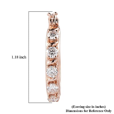 EverTrue Moissanite 2.30 ctw Infinity Wave Hoop Earrings in ION Plated RG Stainless Steel