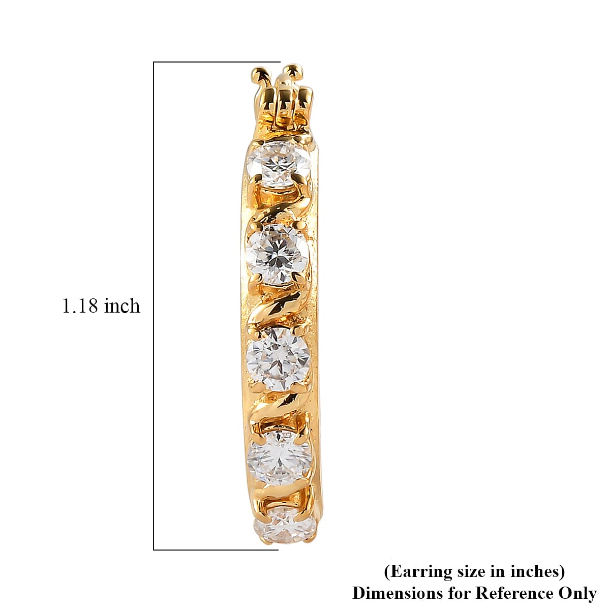 EverTrue Moissanite 2.30 ctw Infinity Wave Hoop Earrings in ION Plated YG Stainless Steel image number 4