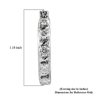 EverTrue Moissanite 2.30 ctw Infinity Wave Hoop Earrings in Stainless Steel