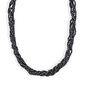 Terahertz and Simulated Diamond 150.00 ctw Beaded Necklace in Silvertone 20 Inches 
