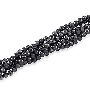 Terahertz and Simulated Diamond 150.00 ctw Beaded Necklace in Silvertone 20 Inches 