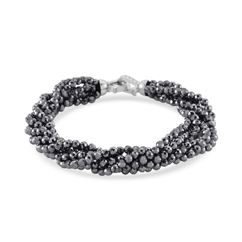 Terahertz and Simulated Diamond 60.00 ctw Bracelet in Silvertone (7.50 In)