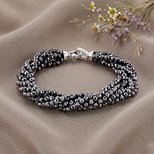Terahertz and Simulated Diamond 60.00 ctw Bracelet in Silvertone (7.50 In)