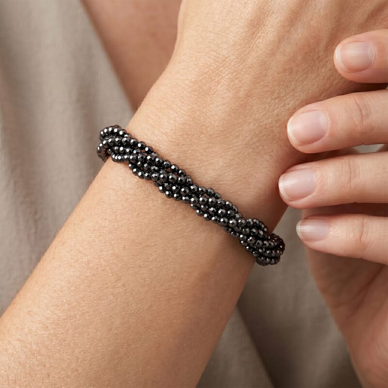 Terahertz and Simulated Diamond 60.00 ctw Bracelet in Silvertone (7.50 In)