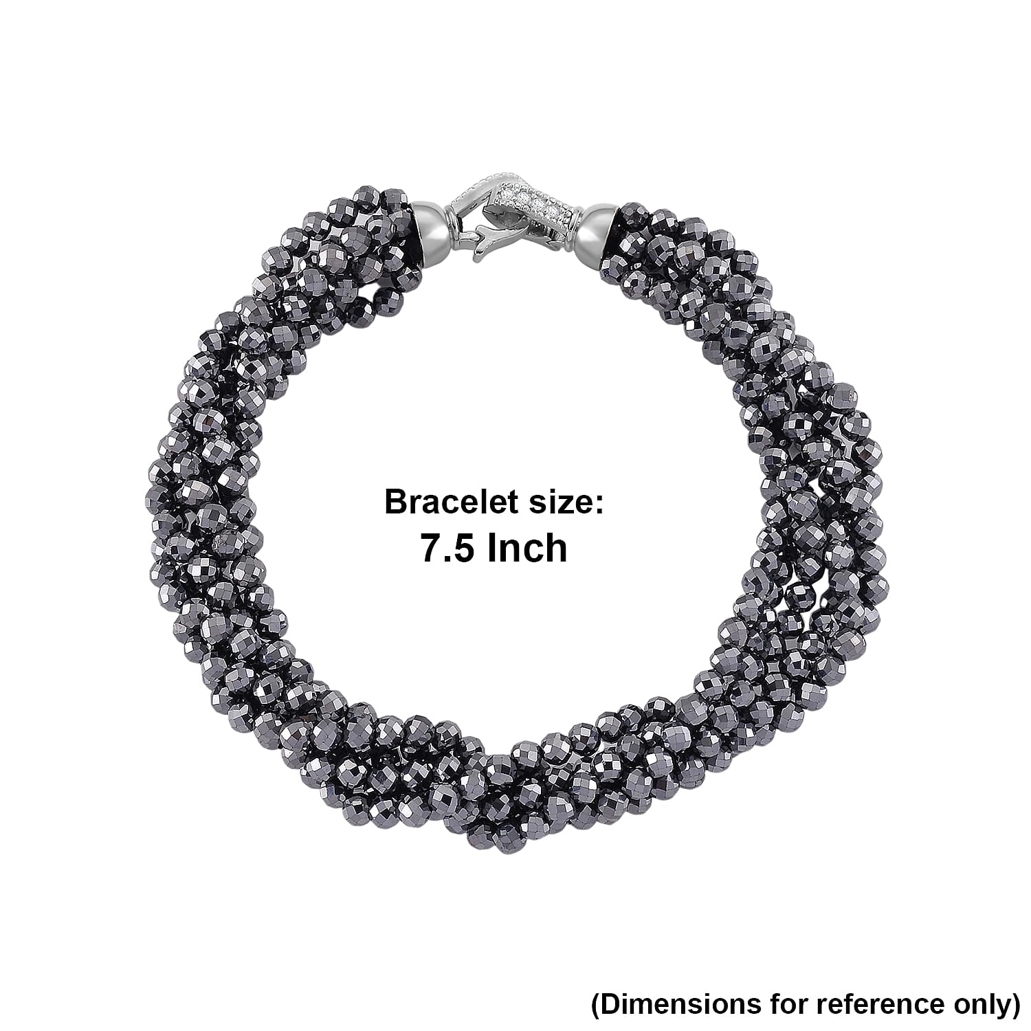 Terahertz and Simulated Diamond 60.00 ctw Bracelet in Silvertone (7.50 In)
