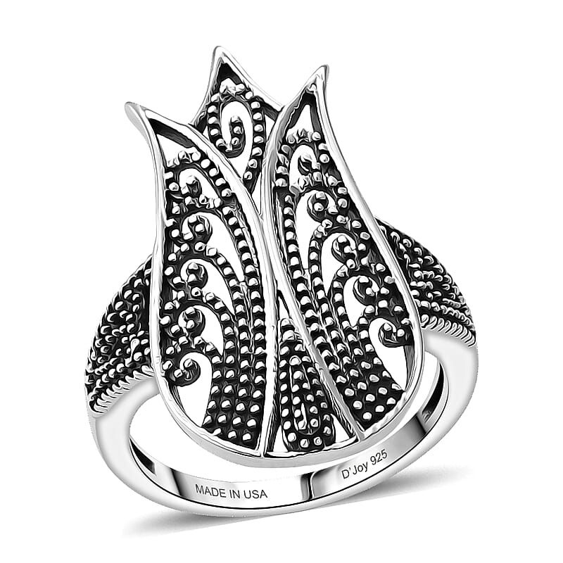 D'Joy Passport to Israel Artisan Crafted Fancy Ring in Sterling Silver (Size 5.0) 3.95 Grams