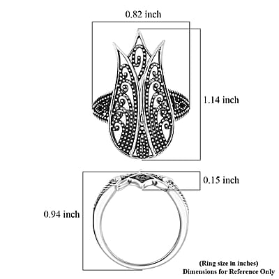 D'Joy Passport to Israel Artisan Crafted Fancy Ring in Sterling Silver (Size 5.0) 3.95 Grams
