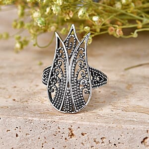 D'Joy Passport to Israel Artisan Crafted Fancy Ring in Sterling Silver (Size 8.0) 3.95 Grams