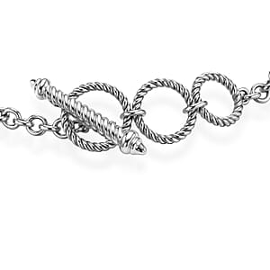 D'Joy Artisan Crafted Premium Blue Moon Turquoise and White Buffalo 6.30 ctw Bracelet in Sterling Silver (6.50-8.0In)