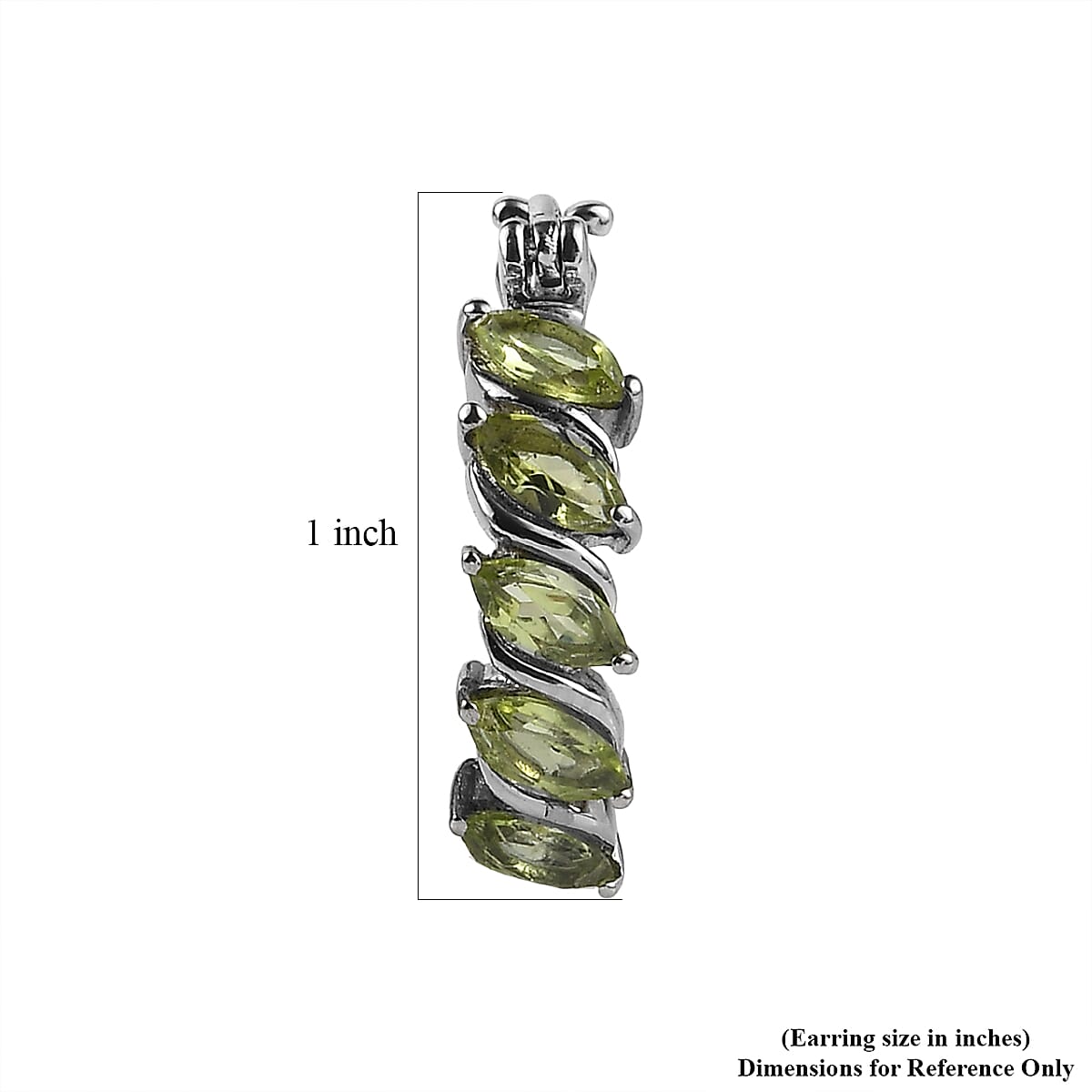 EverTrue Hebei Peridot 2.35 ctw Hoop Earrings in Stainless Steel