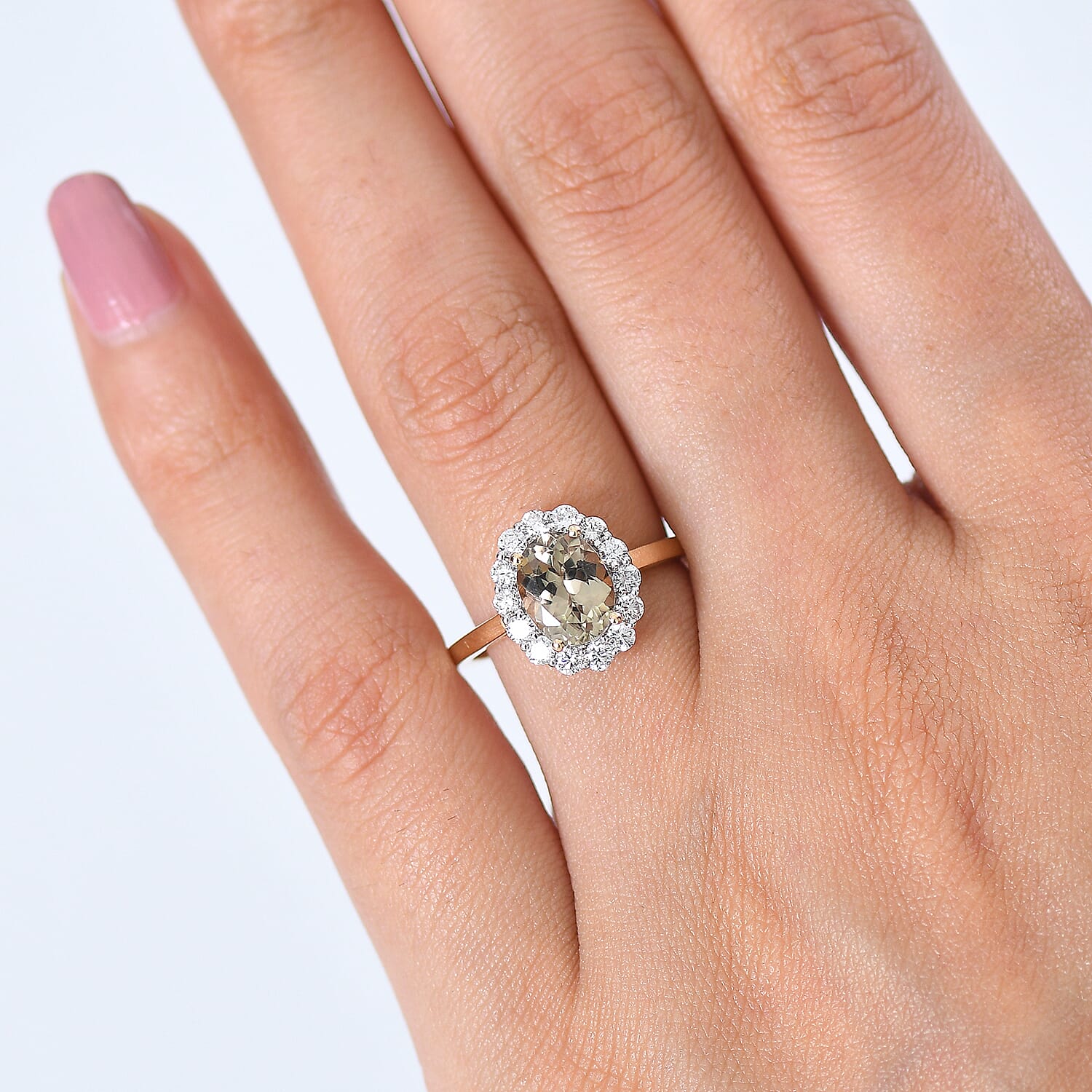 Premium Turkizite and Luxuriant Lab Grown Diamond G-H SI 2.65 ctw Ring in 10K Yellow Gold (Size 7.0)