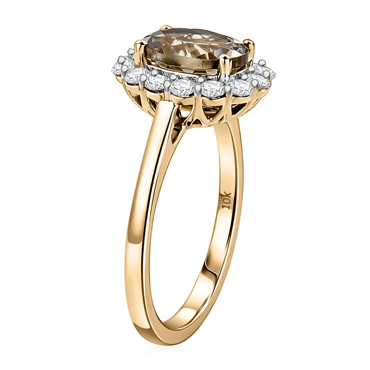 Premium Turkizite and Luxuriant Lab Grown Diamond G-H SI 2.65 ctw Ring in 10K Yellow Gold (Size 7.0)
