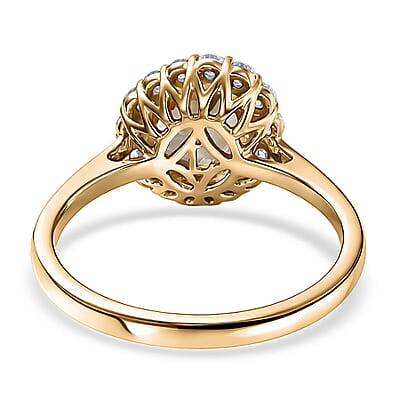 Premium Turkizite and Luxuriant Lab Grown Diamond G-H SI 2.65 ctw Ring in 10K Yellow Gold (Size 7.0)