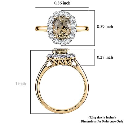 Premium Turkizite and Luxuriant Lab Grown Diamond G-H SI 2.65 ctw Ring in 10K Yellow Gold (Size 7.0)