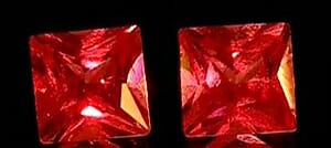 Princess Cut AAAA Color Change Garnet Set of 2 (Sqr 5x5 mm) 1.50 ctw