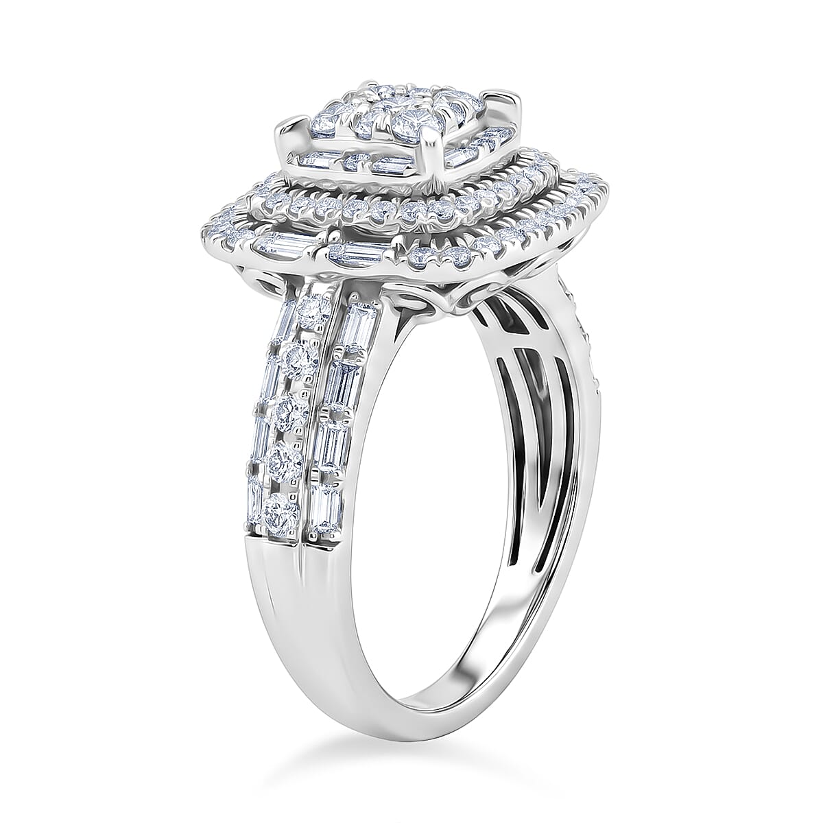 NY Closeout 10K White Gold Diamond (SI-G) Ring (Size 7.0) 1.00 ctw image number 3