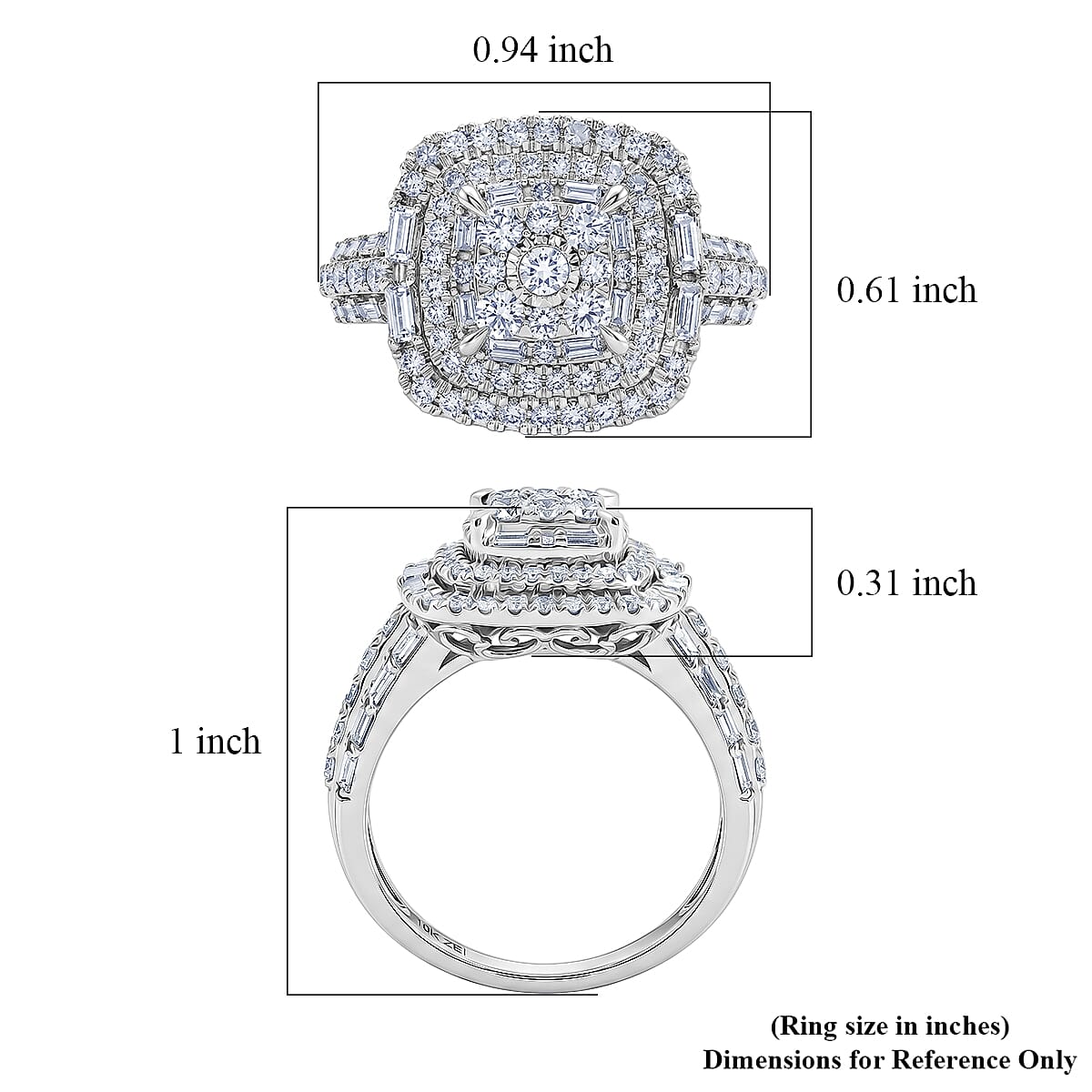 NY Closeout Diamond I3 1.00 ctw Ring in 10K White Gold (Size 8.0)