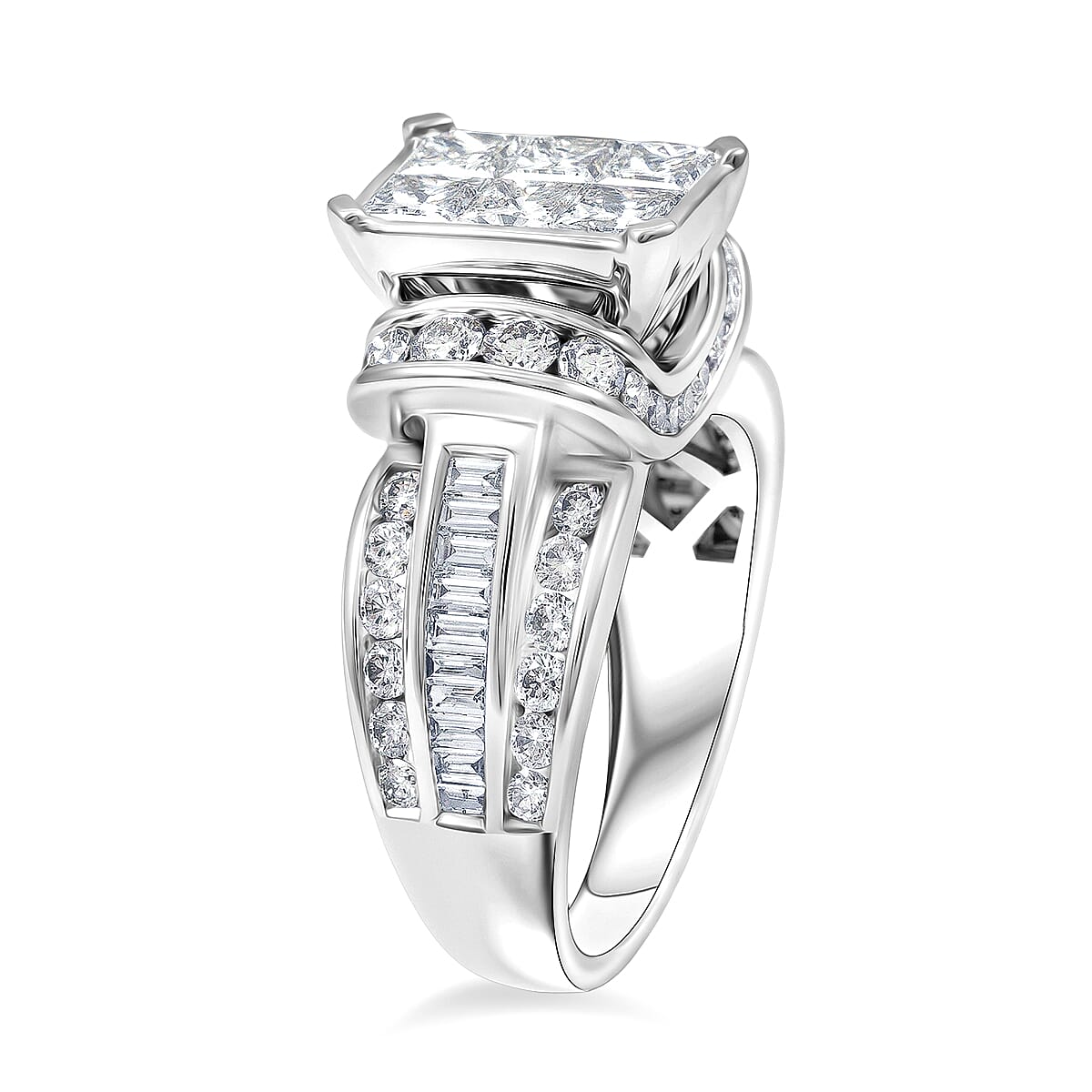Diamond I3 3.00 ctw Ring in 14K White Gold (Size  6.0)  8.65 Grams image number 3