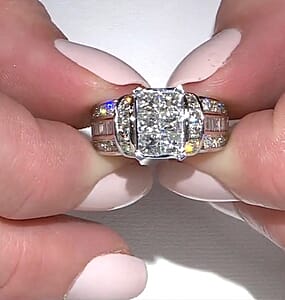 Diamond I3 3.00 ctw Ring in 14K White Gold (Size 7.0) 8.65 Grams