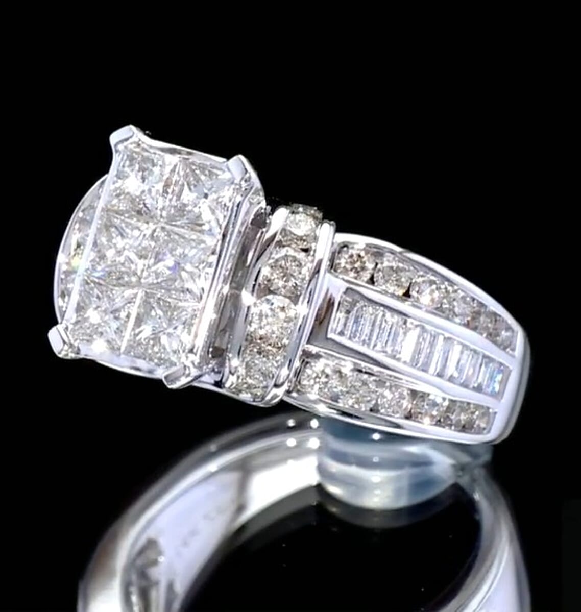 Diamond I3 3.00 ctw Ring in 14K White Gold (Size 7.0) 8.65 Grams image number 2