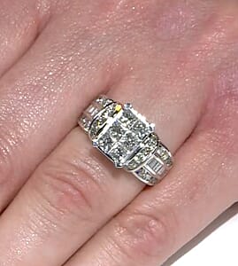 Diamond I3 3.00 ctw Ring in 14K White Gold (Size 7.0) 8.65 Grams