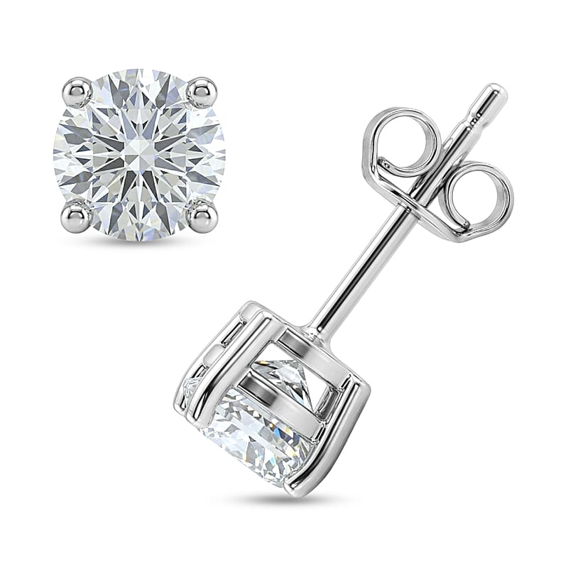 Certified Moissanite (D-E, VVS1- VVS2) 1.00 ctw Stud Earrings