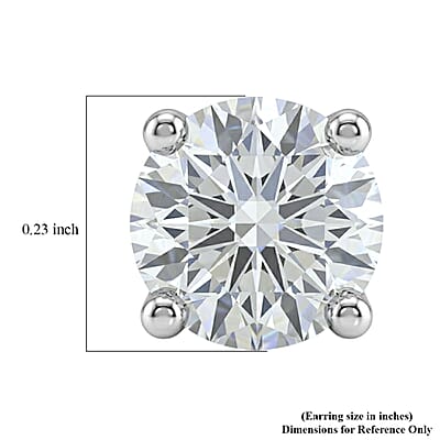 Certified Moissanite (D-E, VVS1- VVS2) 1.00 ctw Stud Earrings