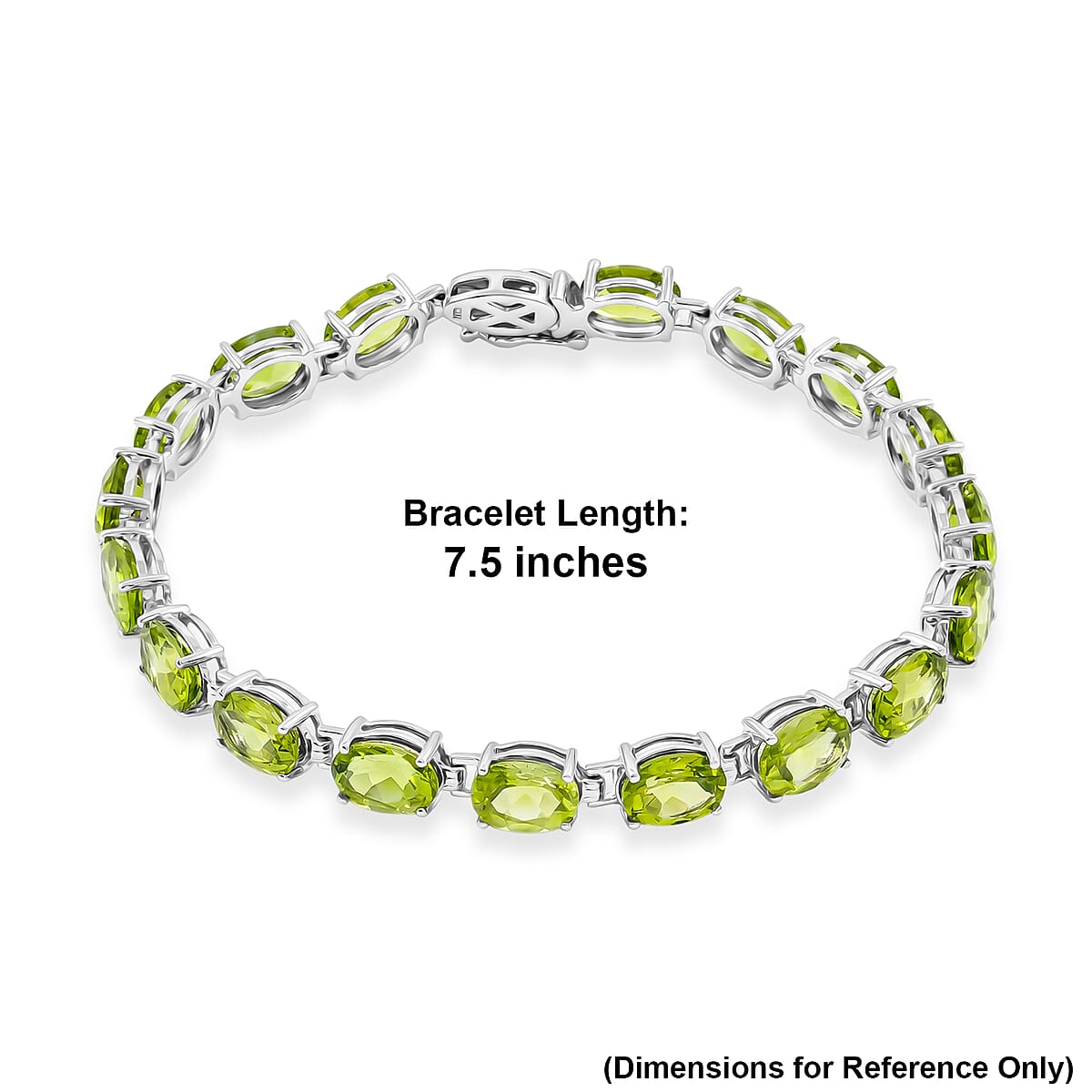 Hebei Peridot 32.40 ctw Bracelet in Rhodium Over Sterling Silver (7.50 In) image number 5